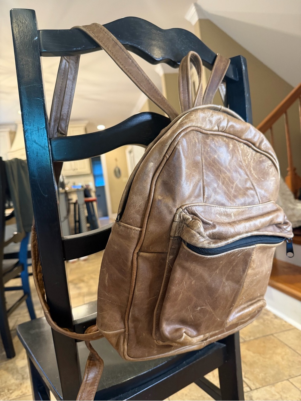 Genuine Leather Backpack Distressed Boho Mexico - Picture 2 of 15